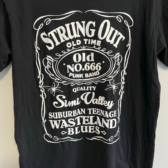 Strung Out Band Tee Unisex 90s Punk Medium T-Shirt Black White - Picture 2 of 6